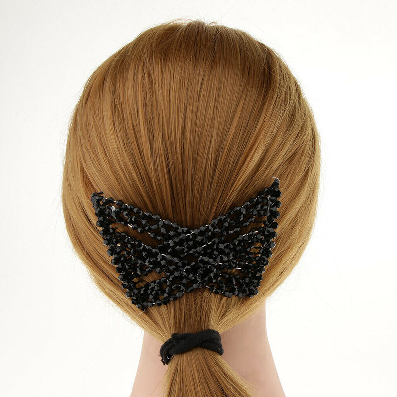 Magic Hair Combs Black Beads Double Hair Clips Stretchy Hair Accessories