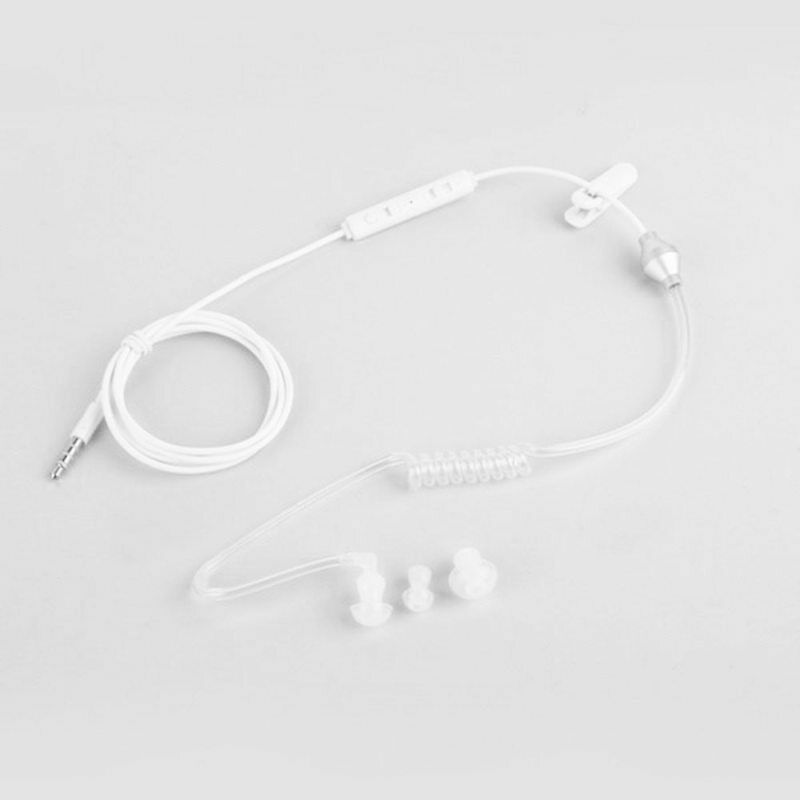 White In Ear Stereo Air Tube Anti-radiation Headset Radiation Proof Hea VNL