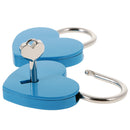 Set of 3 Cute Heart Shape Padlocks Metal Lock with Keys, Blue L