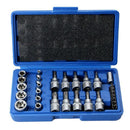 29PCS/Set Vanadium Steel Sleeve Socket Set & Bit Male Female E&T Sockets wi