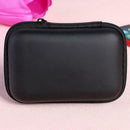 Mini Zipper Earbud Pouch USB Cable Portable Earphone Storage Bag (Black) A