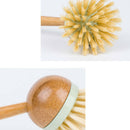 2 Pcs Dish Brush with Wooden Handle Durable Bristles Scraper Tip for Dishes