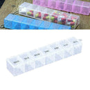 7 Day Weekly Transparent 7 Fach Tablet Pill Box Fall Veranstalter Halter N5 L6F3