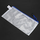 Blue White Net Inside Zipper Pouch Holder 210mmx110mm for A6 Paper