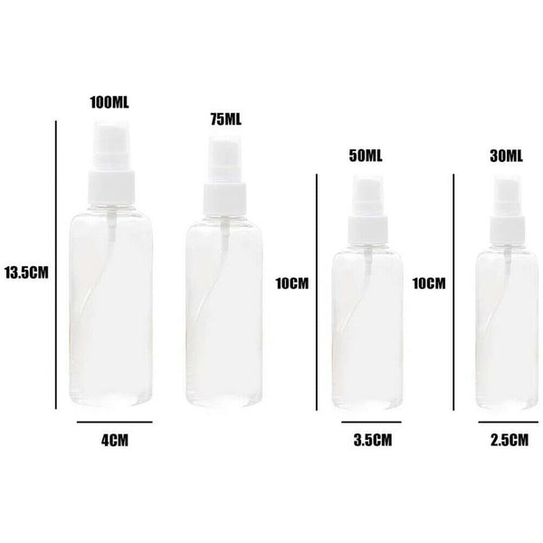 4pcs Transparent Plastic Perfume Spray Bottles Empty Refillable Bottles A#S