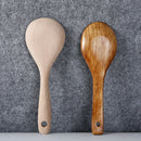 Natural Wooden Rice Scoop Non-stick Rice Paddle Wood Soup Ladle Brown