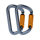 2x 28KN D Ring Carabiner Auto Locking Keychain for Mountaineering Hiking