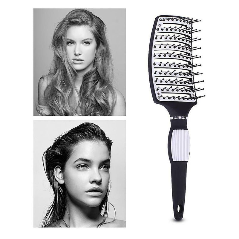 Unisex Detangling Hair Brush Curved Massage Pins Vented Hairbrush Detangler
