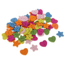 20g Heart Star Wooden Sewing Buttons for Kids Children Clothing Accessories
