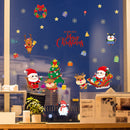 2pcs Merry Christmas Santa Claus Snowman Wall Stickers Self-adhesive Decals A
