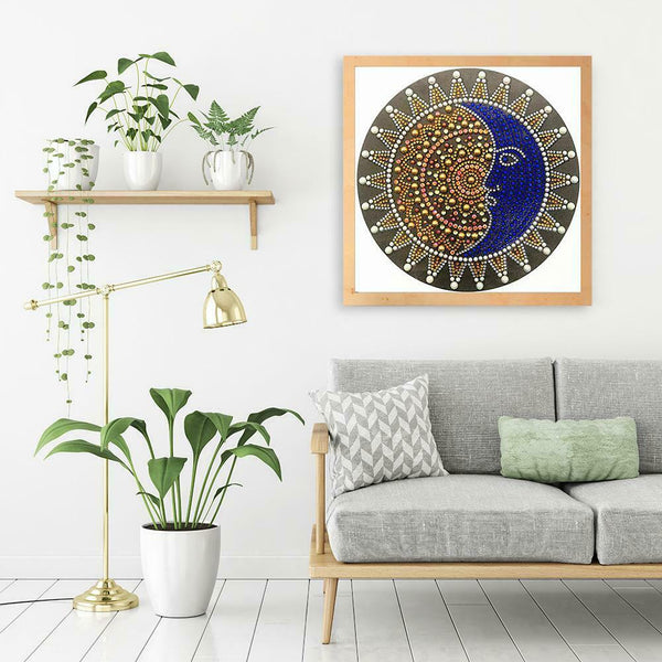 5D DIY Special Shaped Diamond Painting Moon Face Cross Stitch Mosaic Kits