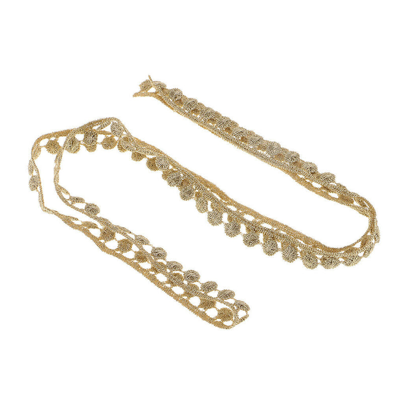 1 Yard 11mm Metallic Embroidered Venise Lace Trims for Bridal Wedding Dress