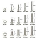 440pcs DIY Tool Stainless Steel Assortment Bolts Nuts Set Button Head