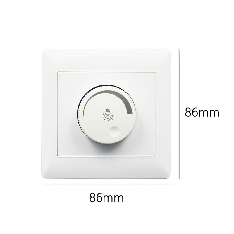 86 Type Rotation Concealed Dimmer Switch Adjustable White 10A LED Light 250V ABS