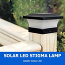 6LED Solar Power Fence Light Waterproof Square Column Lamp Garden Decor A