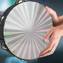 Musical Instruments 8 inch Wooden Tambourine with Colorful Reflective Drumehead