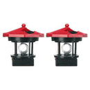 2pcs LED Solar Powered Lighthouse Statue Rotating Garden Yard Outdoor Light Y4Z5