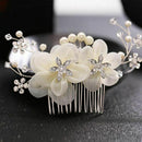 Romantic Wedding Hair Accessories For Bride Elegant Flower Plant With Rhine