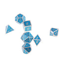 7Pcs Zinc Alloy Polyhedral Dice for D&D TRPG Board Game Party Fun Toys Blue