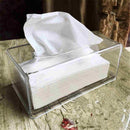 Acrylic Clear Tissue Box Cover Rectangular Napkin Car Office Paper Holder C