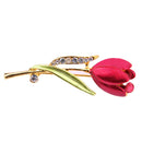 20x56mm Elegant Crystal Alloy Tulip Brooch Women Party Garment Accessories