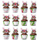 12 pair Rabbit Party Cupcake Toppers and Wrappers Fiesta Rabbit Party Suppl BX