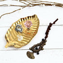 Stainless Steel Towel Trays, Golden Leaf Jewelry Bowl Dish, Muti-Function C