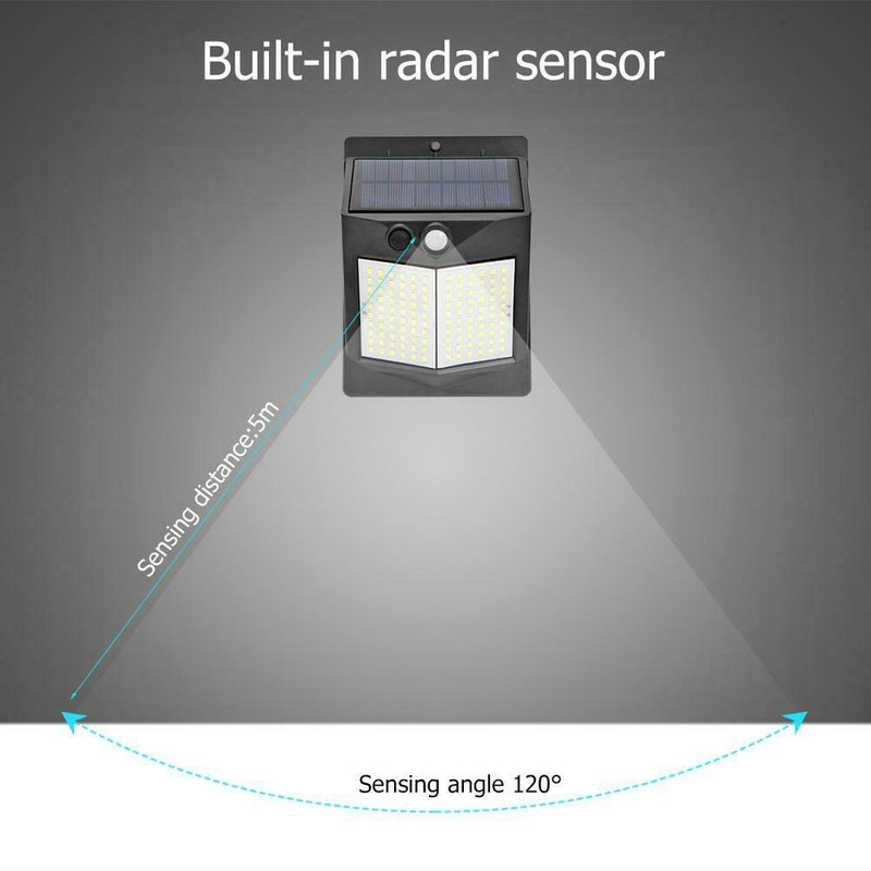 120LED Solar Two-Sided PIR Motion Sensor Wall Light Outdoor Garden Lamp