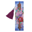 DIY Flower Special Shaped Diamond Painting Leather Tassel Bookmark Gifts