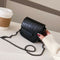 Casual Crocodile Leather Crossbody Bag Women Chain Shoulder Handbag (Black)