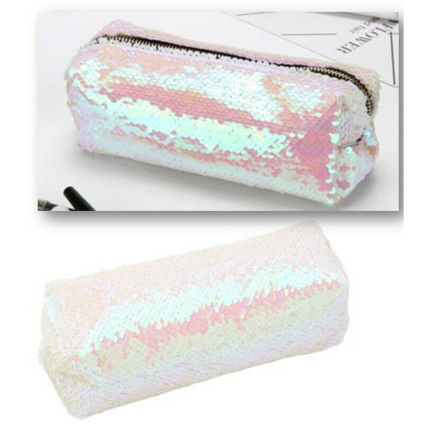 DIY Double Color Sequins Glitter Handbag Pencil Case Cosmetic Bag Makeup Po L3Z4