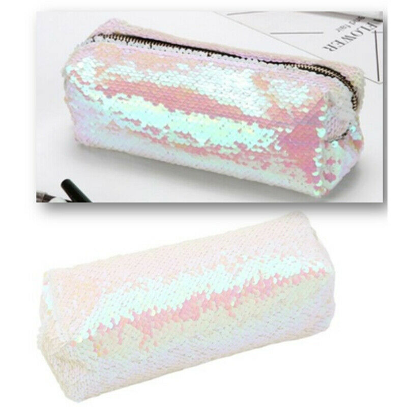 DIY Double Color Sequins Glitter Handbag Pencil Case Cosmetic Bag Makeup Po L3Z4