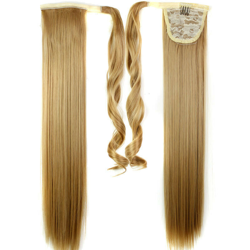 Ponytail Hair Extension Tail Hairpiece Long Straight Synthetic Women'S Hair L7K9
