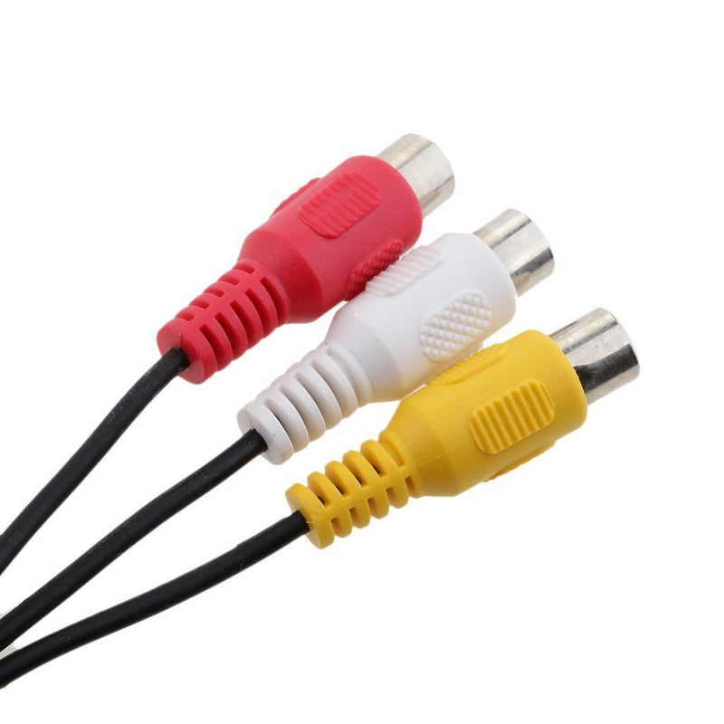 3.5MM A/V JACK TO 3-RCA AUDIO VIDEO CONNECTOR CABLE AUX ADAPTER TV CORD 19CM