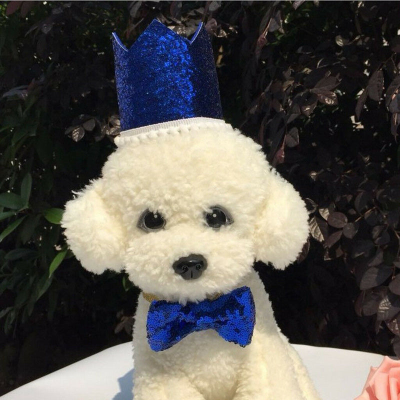 2x Dog Cat Birthday Crown Hat Cap Pet Bow Tie Costume Headband Accessories