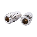 2-PACK N-Connector Female Jack to F-Type Male Plug Antenna RF Adapter,silve