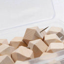 18pcs Geometric Wood Decorative Push Pins, Wood Head and Steel Needle Point H2M7