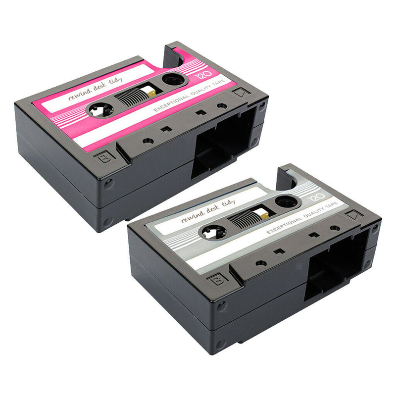 2 Packs Retro Cassette Tape Dispenser Pen Pencil Holder Container Office