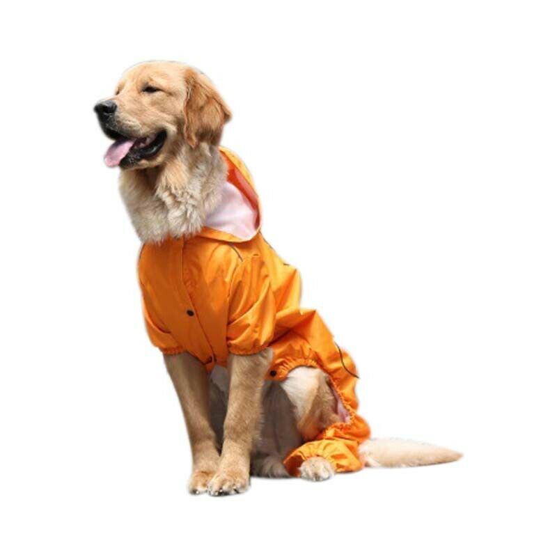 Large Dog Raincoat Hooded Golden Retriever Clothes Medium Big Dog Rain Coat