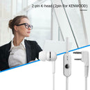 2Pin Dual Earphone Earpiece Mic PTT for BAOFENG KENWOOD Radio Walkie Talkie