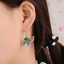 Fashion Jewelry Set Retro Animal Elephant Suit Crystal Necklace Earrings BraI5L1