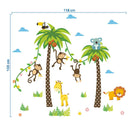 Festival Wall Nursery Stickers Gift Decorations Cartoon Coconut Tree Baby Room