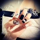 24pcs/pack black&white french false nails nail art design nail tips with glue!E