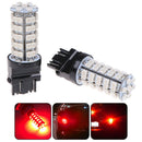 2Pcs Red 3157 68-SMD LED Light Bulbs Brake Tail Stop Lights 3057 3457 3528AT3C