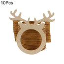 10Pcs Wooden Deer Head Napkin Holder Rings Dinner Banquet Christmas P3H1 R5X5