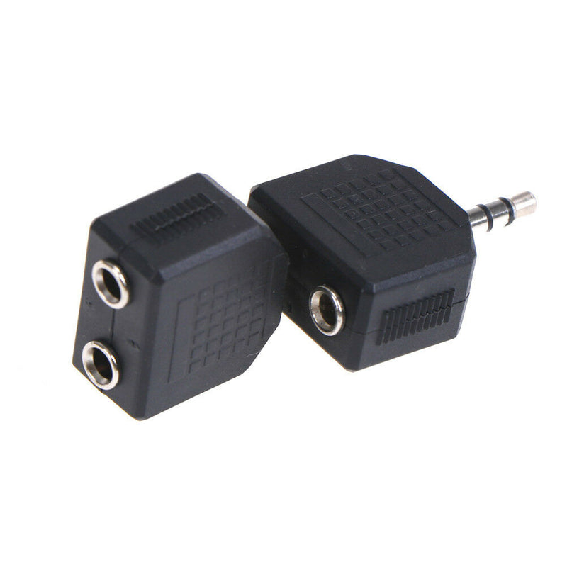 3.5mm Splitter Mono Adaptor Connector 2 Socket To 1 Plug For Mobile Computer  Z