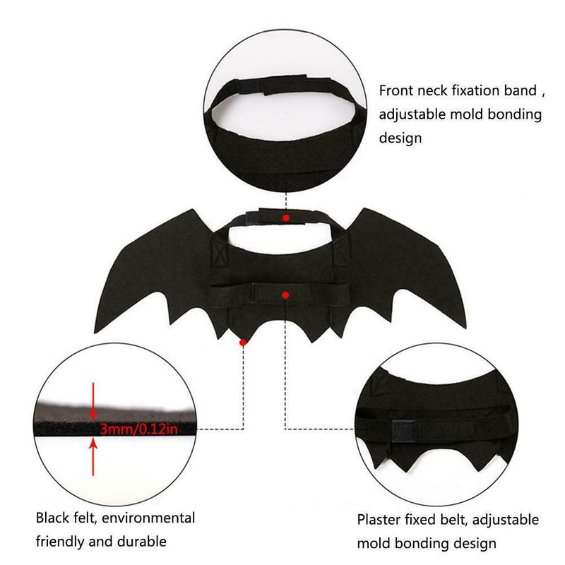 Wings Cute Costume Bat Halloween Cat Up Pet Dog Fancy Black Dress Vampire