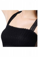 Women Lace Butterfly Vest Camisole Short Bra Tank Black