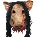 Halloween Scary Masks Novelty Pig Head Horror with Hair Masks Caveira Cospl