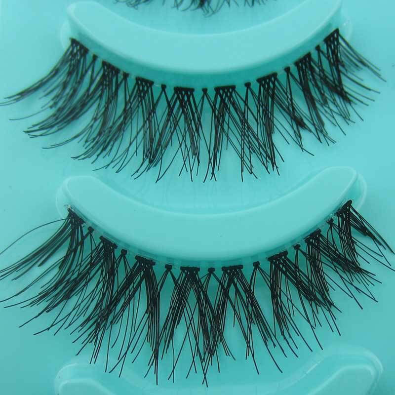 5Pairs Handmade Black Natural Eye Lashes Messy Cross Sexy False Eyelashes Makeup